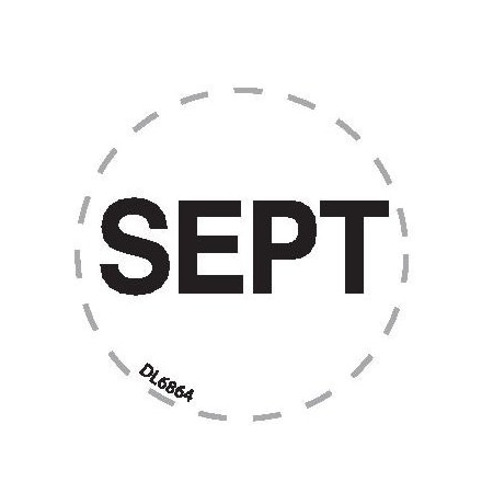 Decker Tape Products Label, DL6864, MONTHS OF YEAR - SEPT, 1" DL6864